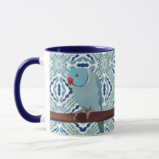 Mug Parakeet Blue Indian Ringneck (Gauche)
