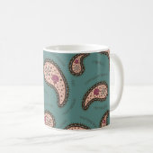 Mug Paramecia Paisley Biology Science Turquoise (Devant droit)