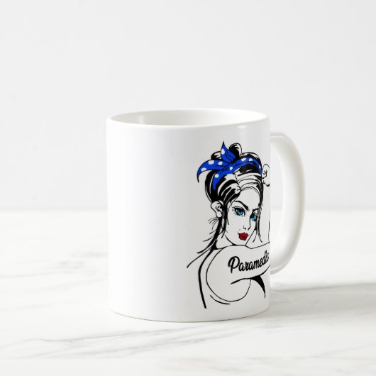 Mug Paramètre d'urgence EMS Rosie Le Riveter (Devant droit)