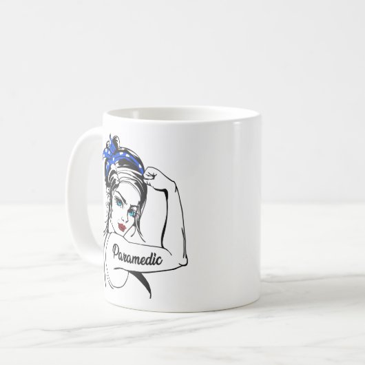 Mug Paramètre d'urgence EMS Rosie Le Riveter (Devant gauche)