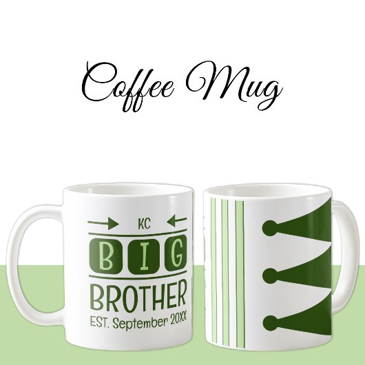 Mug Paraphe grand frère est. mois année verte