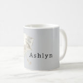 Mug Parapluie coeurs blanc gris (Devant droit)