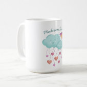 Mug Parapluie coloré avec de mignons nuages (Devant gauche)