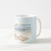 Mug Parapluie de plage océan mer sable sérénité (Devant droit)
