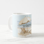 Mug Parapluie de plage océan mer sable sérénité (Devant gauche)