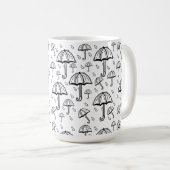 Mug parapluie dessiné à la main et pluie (Devant droit)