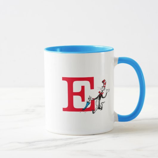 Mug Parapluie Dr Seuss Chat Chapeauté Monogramme E (Droite)