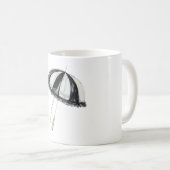 Mug Parapluie noir blanc Pluie (Devant droit)