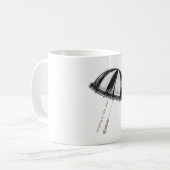 Mug Parapluie noir blanc Pluie (Devant gauche)