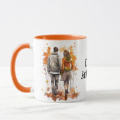 Mug Parapluie romantique Couple Automne (Gauche)