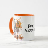 Mug Parapluie romantique Couple Automne (Devant gauche)