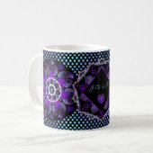 Mug Parapluie violet & coeurs .7 (Devant gauche)