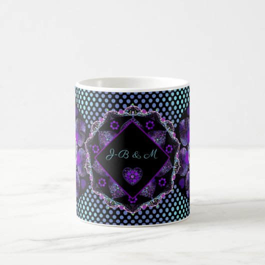 Mug Parapluie violet & coeurs .7 (Centre)