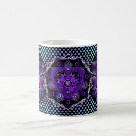 Mug Parapluie violet & coeurs .7 (Centre)