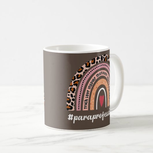 Mug Paraprofessionnel Life Leopard Rainbow Enseignant (Devant droit)