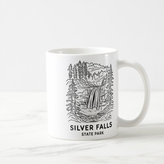 Mug Parc d'État de Silver Falls Oregon Camping Cascade (Droite)