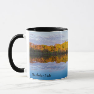 Mug parc marthaler bois et étang printemps lever du so