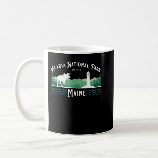 Mug Parc national Acadia Maine Moose Phare Souven (Gauche)