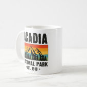 Mug Parc national Acadia, Maine Retro Vintage (Devant gauche)