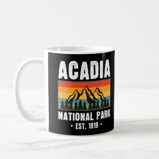 Mug Parc national Acadia, Maine Retro Vintage (Gauche)
