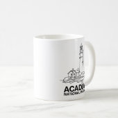 Mug Parc national Acadia Phare Line Art (Devant droit)