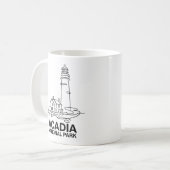 Mug Parc national Acadia Phare Line Art (Devant gauche)