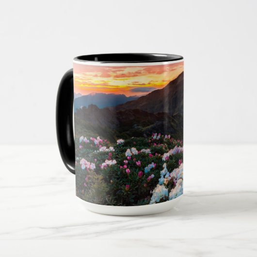 Mug Parc national de floraison du rhododendron | (Devant gauche)