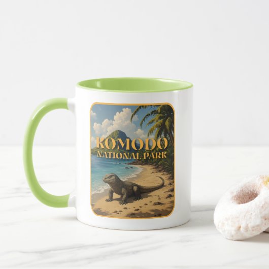 Mug Parc national de Komodo Indonésie (Avec donut)
