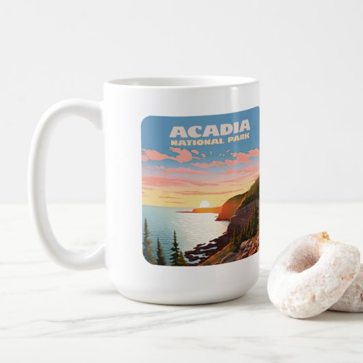 Mug Parc national de l'Acadie Côte du Maine Rétro (Avec donut)