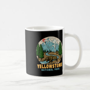 Mug Parc national de Yellowstone Bison Retro Randonnée