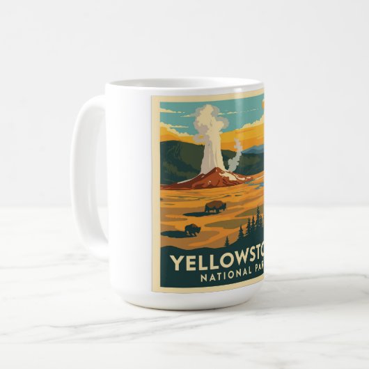 Mug Parc national de Yellowstone Design d'aventure (Devant gauche)