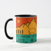 Mug Parc national de Yellowstone Rétro Wyoming USA Bis (Gauche)