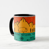 Mug Parc national de Yellowstone Rétro Wyoming USA Bis (Devant gauche)