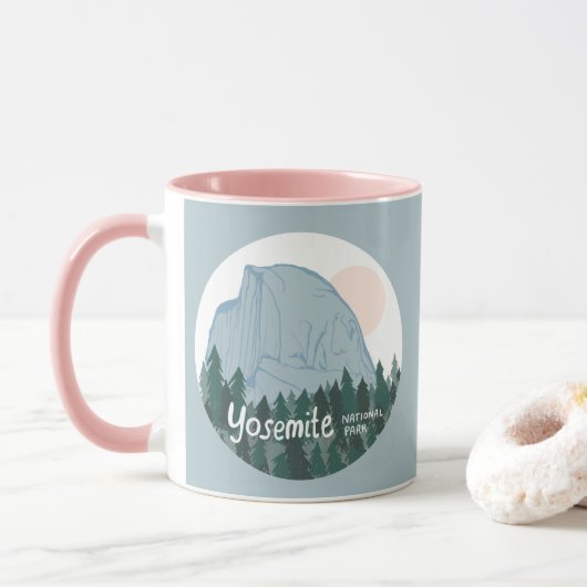 Mug Parc national de Yosemite Demi-Dôme Bleu (Avec donut)