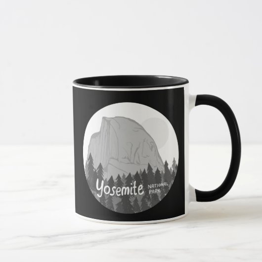 Mug Parc national de Yosemite Demi-Dôme noir blanc (Droite)