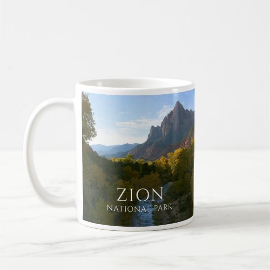 Mug Parc national de Zion, Watchman Peak, Virgin River (Gauche)