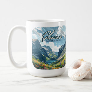 Mug Parc national des Glaciers Montana Lake Retro