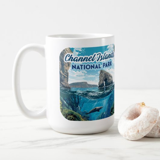 Mug Parc national des îles Channel Californie Océan (Avec donut)