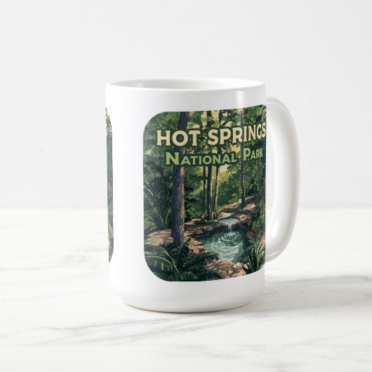 Mug Parc national des sources chaudes Arkansas Retro (Devant droit)