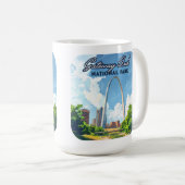 Mug Parc national Gateway Arch Missouri St Louis Retro (Devant droit)