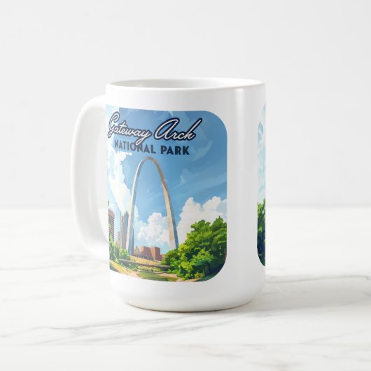 Mug Parc national Gateway Arch Missouri St Louis Retro (Devant gauche)