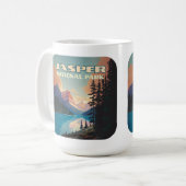 Mug Parc national Jasper Alberta Canada Rockies Retro (Devant gauche)