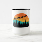 Mug Parc national Retro Buffalo Bison Noël (Centre)