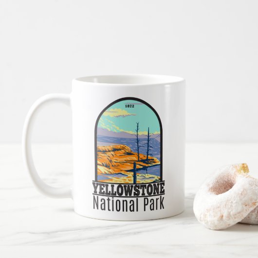 Mug Parc national Yellowstone Mammoth Hot Springs (Avec donut)