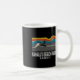 Mug Parc rétro de Kahalu'u Beach Hawaii Surfeur Planch