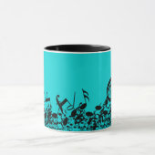 Mug Parce que musique - Notes musicales Black Turquois (Centre)