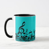 Mug Parce que musique - Notes musicales Black Turquois (Gauche)