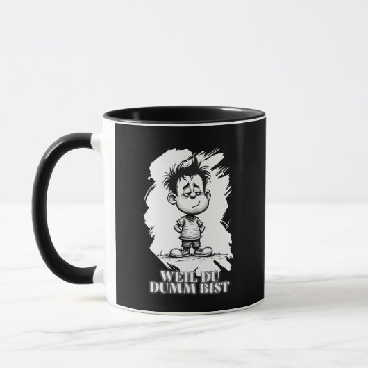 Mug Parce que tu es bête – Motif de déclaration ironiq (Gauche)