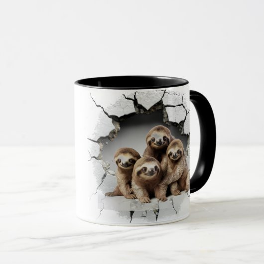 Mug Parcelle dans un mur fissuré (Devant droit)