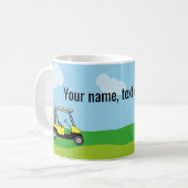 Mug Parcours de golf Panier de golf Carton personnalis (Devant gauche)